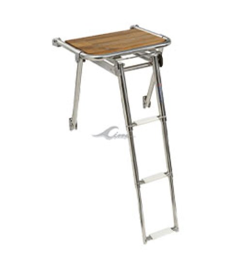 PLATFORM WITH TELESCOPIC LADDER