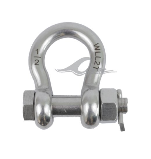BOW-SHACKLE AISI316 , WITH HEXAGON COUNTER NUT-843