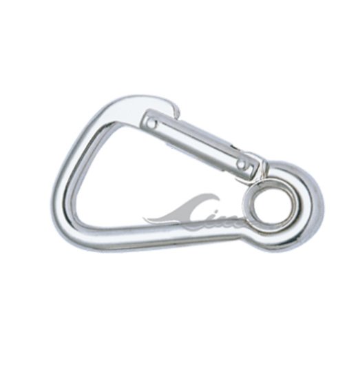 ASYMETRIC SNAP HOOK AISI316 WITH FLAT NOSE AND EYELET-1072