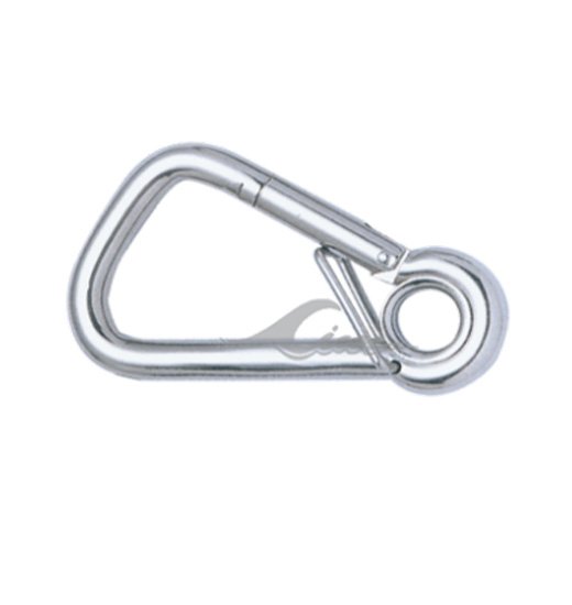 ASYMETRIC SNAP HOOK AISI316 WITH EYELET AND WIRE SPRING-1070