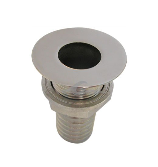 THRU HULL AISI316, WITH  FLAT HEAD,  WITH STUD FOR HOSE-1240