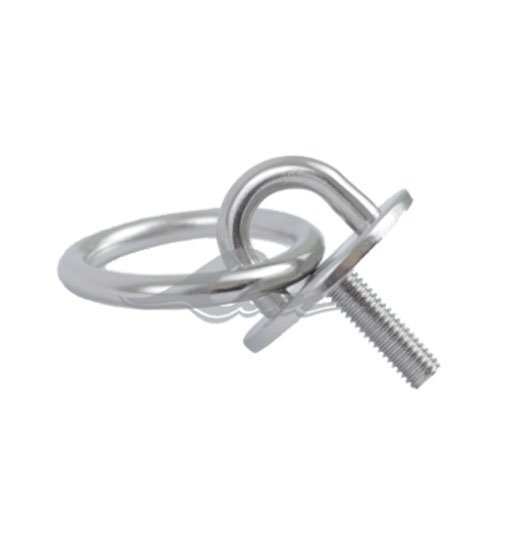 ROUND EYE-PLATE AISI304,WITH METRIC SCREW, NUT AND WASHER-1594