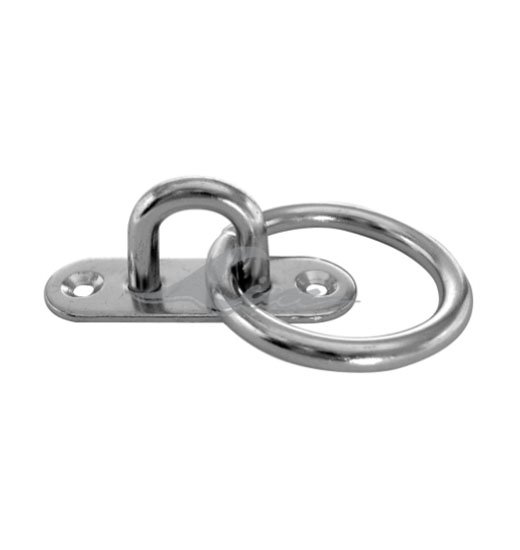 OVAL EYE-PLATE AISI304 WITH RING-1591