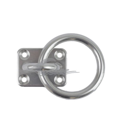 SQUARE EYE-PLATE AISI304 WITH RING-1585