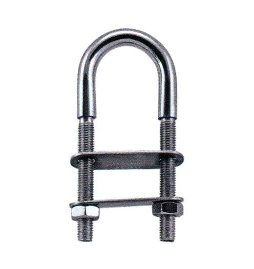 U BOLT AISI304, WITH MACHINED STOPEDGE, 2 PLATES AND NUTS-1533