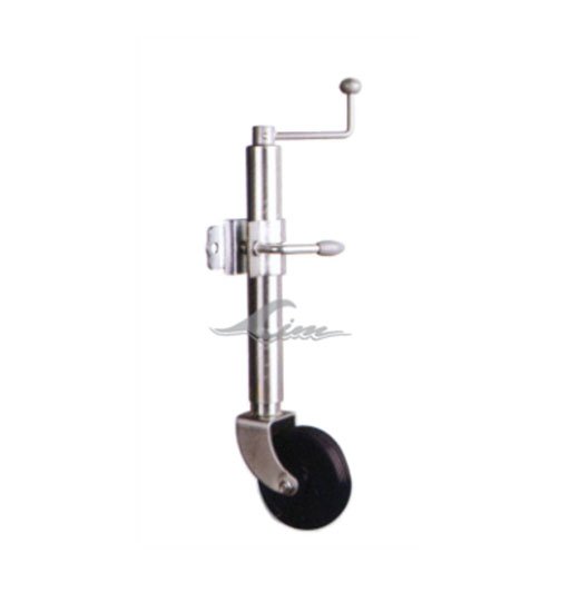 TRAILER JACK RUBBER WHEEL, CLAMP MOUNT, TOP WIND-1936