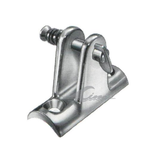 RAIL  HINGE   90° AISI316, WITH SPRINGPIN, CONCAVE BASE-1764