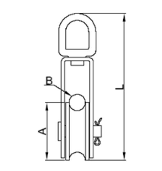 PULLEYS AISI316 SINGLE WITH SWIVEL,STRAIGHT BODY-1874