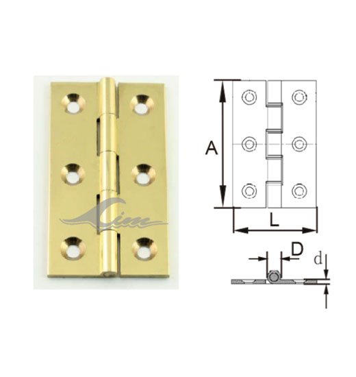 Brass Hinges, polished + chromed-2185