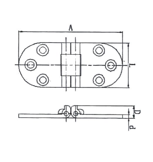 Brass Counter Hinges, polished + chromed-2177