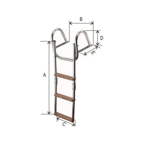 Folding Ladder AISI316 With Handrail-2612