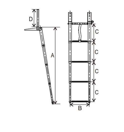 CIM-LADDER AISI 316 WITH A STANCHION-2609