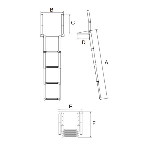CIM-LADDER AISI316 WITH 2 STANCHION-2610