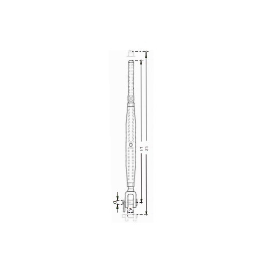 RIGGING  SCREW AISI316, JAW/STUD-2688