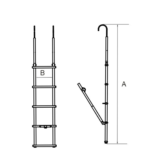 BOW LADDER AISI316-2654