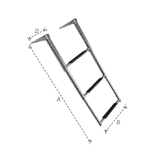 TELESCOPIC LADDER AISI316, WIDE STEPS-2675