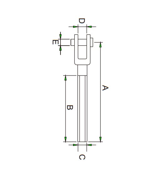 JAW TERMINAL WITH THREAD, AISI316-2719