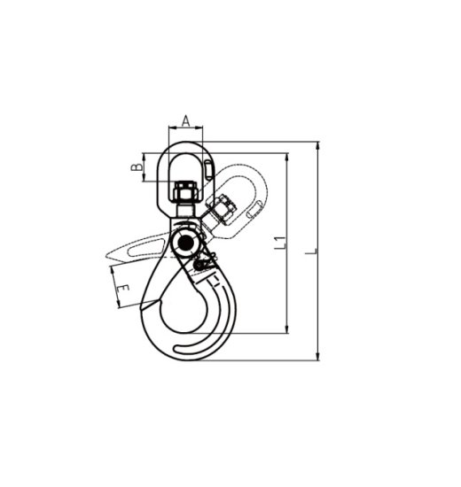 SELFLOCK HOOK G80 WITH SWIVEL EYE-2747