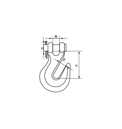 CLEVIS GRAB HOOK WITH JAW AND PIN-2751