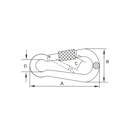 SNAP HOOK AISI316,WITH SAFETY SCREW-2779