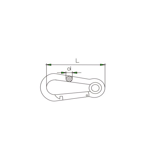 SNAP HOOK, ELECTRIC GALVANIZED,  WITH EYELET-2767