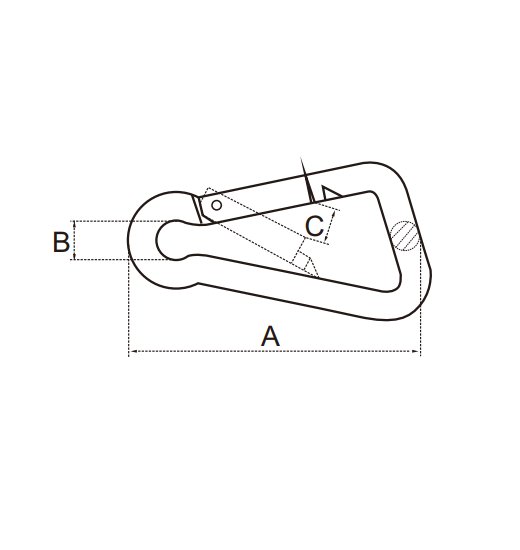 ASYMETRIC SNAP HOOK AISI316 WITH EYELET-2780