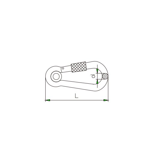SNAP HOOK, ELECTRIC GALVANIZED,  WITH SAFETY SCREW AND EYELET-2769