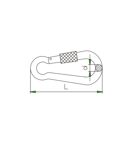 SNAP HOOK, ELECTRIC GALVANIZED, WITH SAFETY SCREW-2768