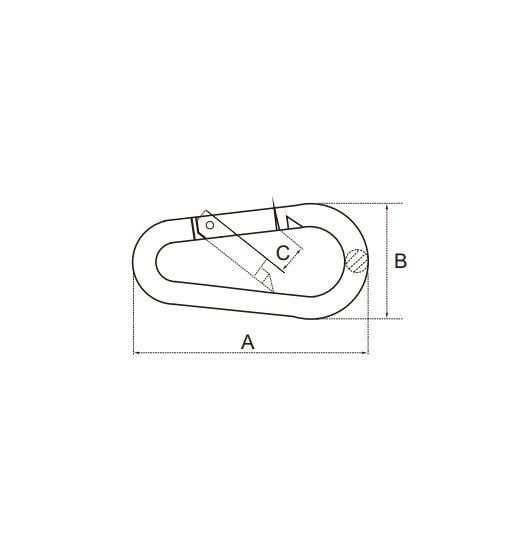 OVAL SNAP HOOK AISI316 DIN 5299-8-2782
