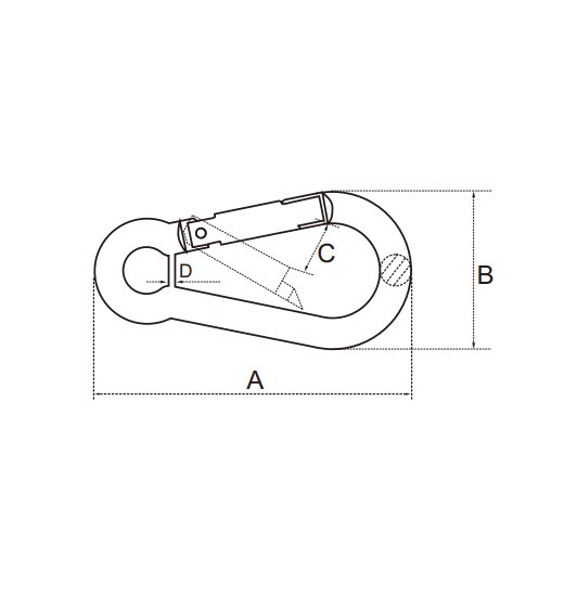 SNAP HOOK AISI316,WITH BAR, LARGE-2790