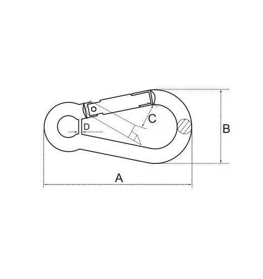 SNAP HOOK AISI316,WITH BAR, LARGE-2790