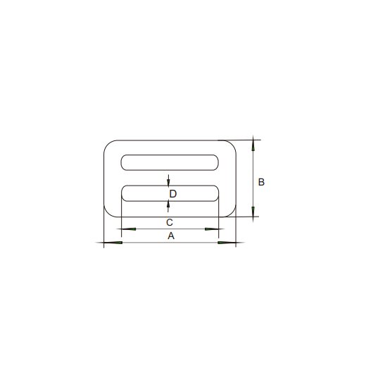 WEBBING-BUCKLE AISI316, DOUBLE-2842