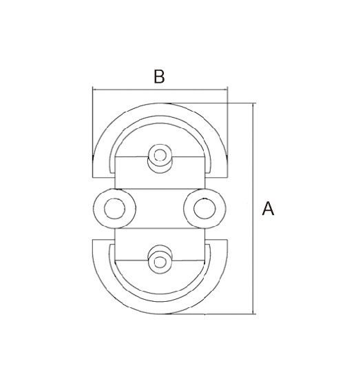FOLDING DOUBLE PAD EYE AISI316,CASTED-2860
