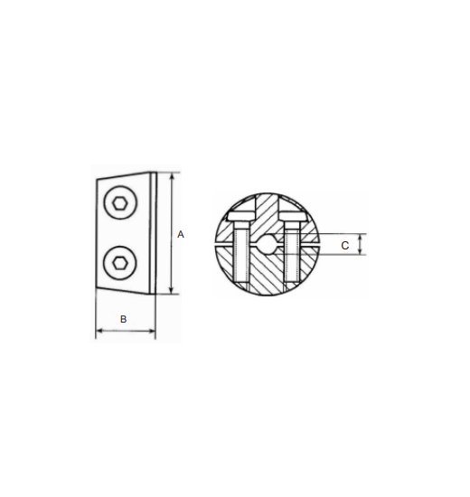 WIRE-CLAMP AISI316, TAPERED-2822