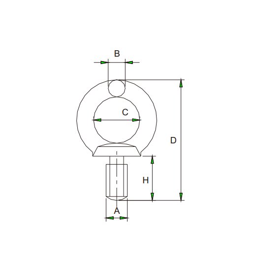 LIFTING EYE-BOLT AISI316 SIMILAR DIN580, CASTED-2863