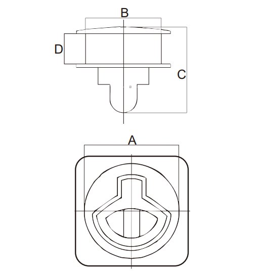 HATCH LATCH AISI 316, SQUARE-2829