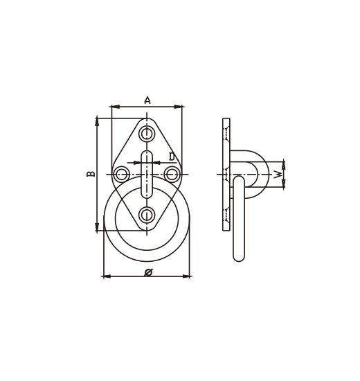 DIAMOND EYE-PLATE AISI304 WITH RING-2854