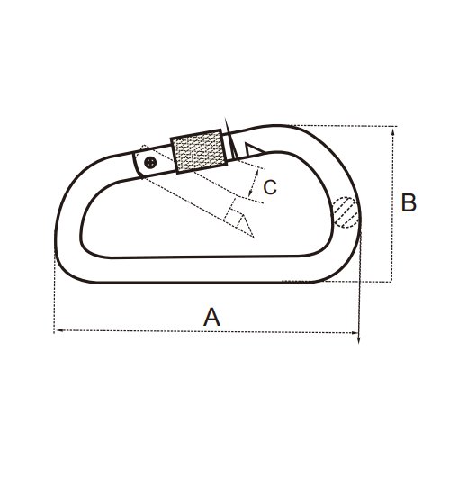 ASYMETRIC SNAP HOOK AISI316,WITH  SAFETY SCREW-2789