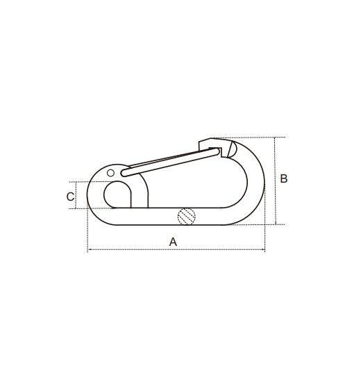OVAL SNAP HOOK AISI316,WITH BENDED  EYE, FLAT NOSE  AND WIRE SPRING-2785