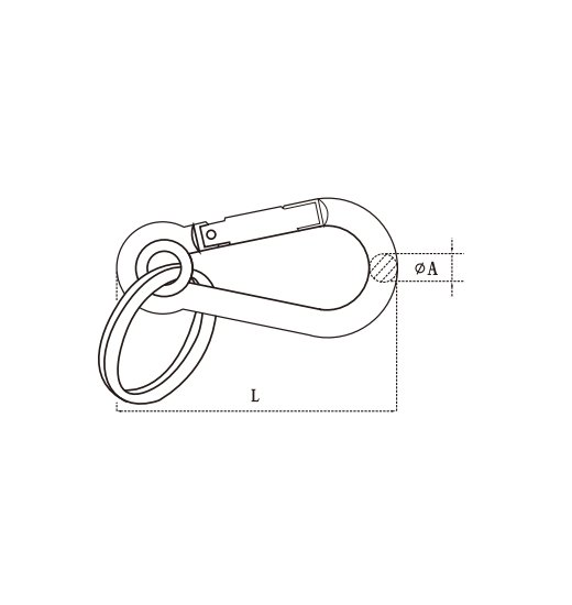 ALUMINIUM SNAP HOOK WITH KEY RING-2796