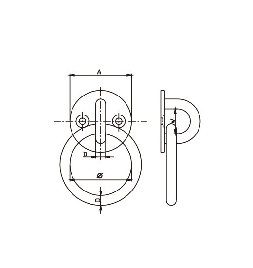 ROUND EYE-PLATE AISI304 WITH RING-2853