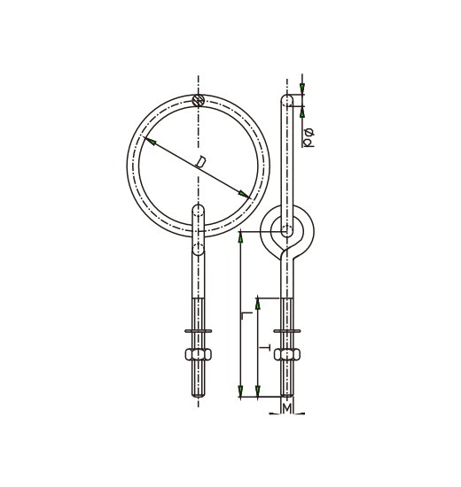 RING BOLT WITH NUT & WASHER-2870