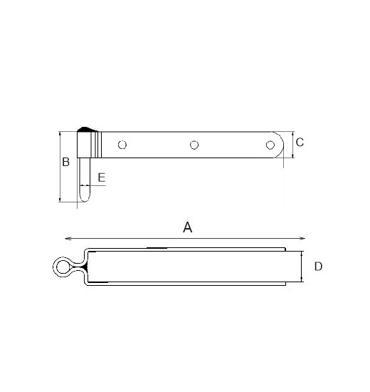 RUDDER HINGE AISI316, FOR OPTI-2908