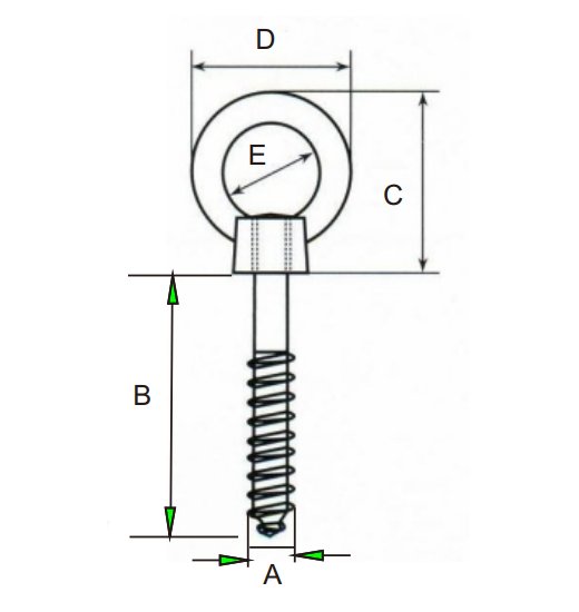 EYE-BOLT WITH WIDE OPENING EYE-2874