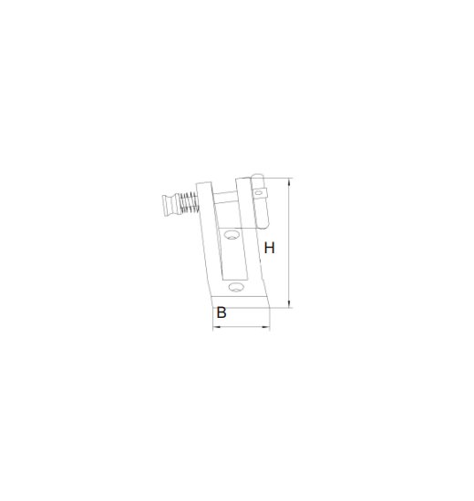 DECK  HINGE ANGLED BASE,WITH SPRINGPIN,  AISI316-2899