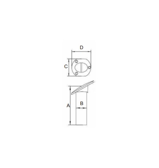 ROD HOLDER 45°AISI316, WITH COVER-2880