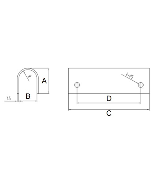 FENDER-TERMINRLS AISI316, FOR PVC RUBBING-PROFILE-2907