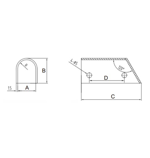 FENDER-TERMINRLS AISI316, FOR PVC RUBBING-PROFILE-2906