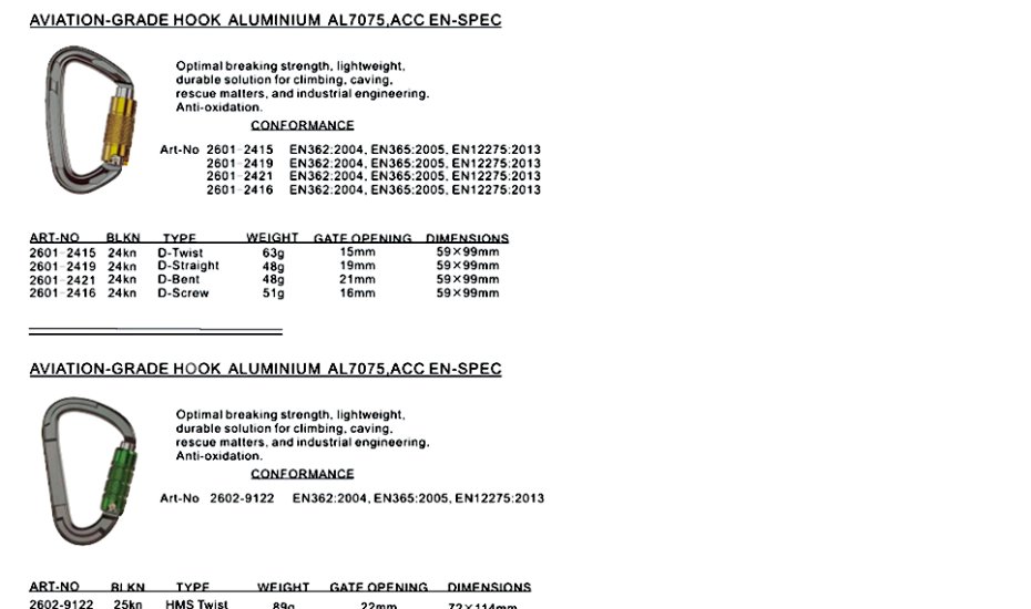 AVIATION-GRADE HOOK  ALUMINIUM  AL7075,ACC EN-SPEC