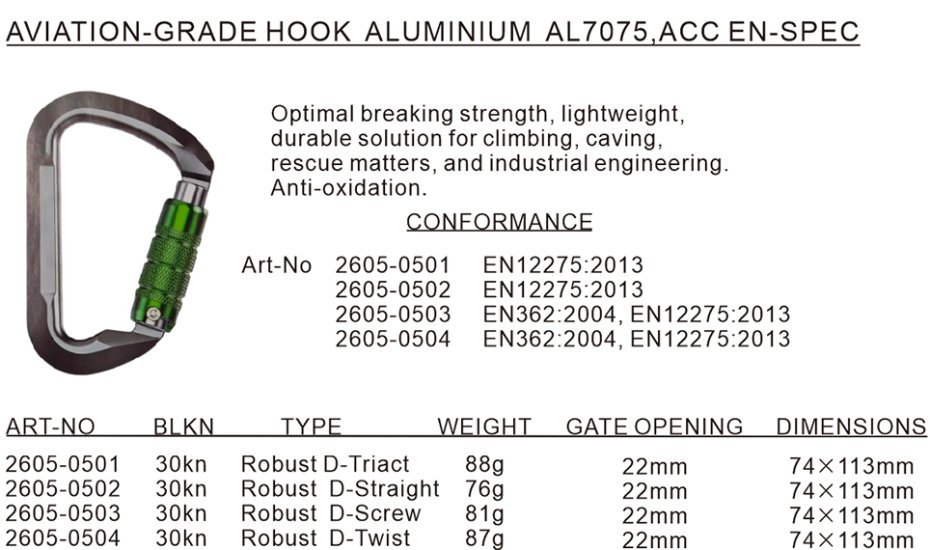 AVIATION-GRADE HOOK  ALUMINIUM  AL7075,ACC EN-SPEC